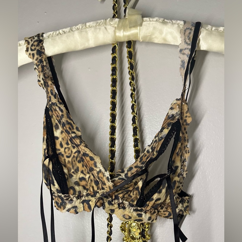 Leopard open tie bralette 🐆🖤 Hanky Panky After Midnight 🕛 🌗